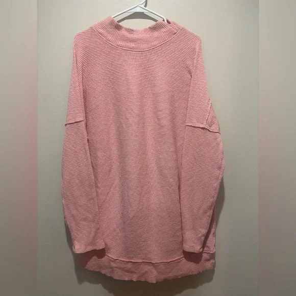 We the Free Pink Casey Ribbed Oversized Cotton Long Tunic Women’s XL - Picture 4 of 15